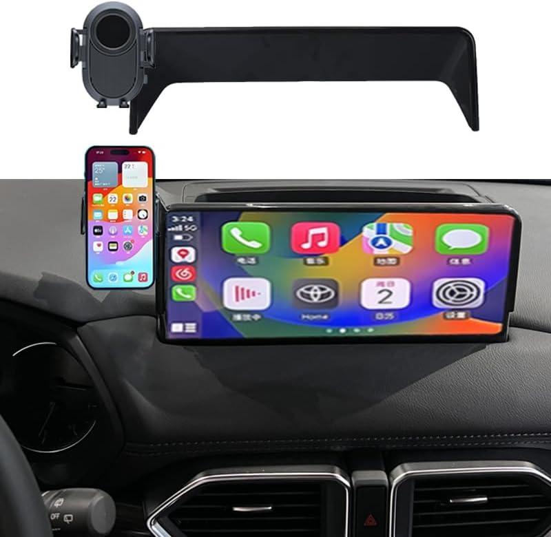 Car Phone Holder for 2021-2025 Mazda CX-5 CX5 Accessories,Phone Mount with Dash Organizer for CX5 with 10.25-inch Screen,Hands-Free 360 Degree Rotation Dash Mount Cell Phones Holder