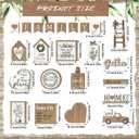 Yaomiao 21 Pcs Farmhouse Tiered Tray Decor Set Rustic Farmhouse Wood Decor Sign Vintage Rustic Family Gather Blessed Tiered Tray This is Our Happy Place Tabletop Sign for Home Kitchen Table Shelf