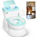 Jool Baby Real Feel 2-in-1 Potty with Wipes Storage, Flushing Sounds & Disposable Liners - Realistic Toilet - Easy to Clean & Assemble (Aqua)