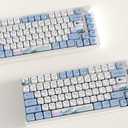 KBDiy Ocean Whale KOA Profile Keycaps 75 Percent,Dye-Sublimation PBT Blue Cute Custom Keyboard Keycap,135 Key Cap Set for Cherry Gateron MX Switches Mechanical Keyboards