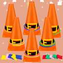 26 Pcs Christmas Ring Toss Game, Soft Plastic Cones Cornhole Bean Bags Carnival Party Games for Christmas Birthday Party Indoor Outdoor Games Supplies