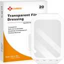 Carbou Transparent Film Dressing,6" x 8" Pack of 20 Waterproof Wound Bandage Adhesive Patches,Post Surgical Shower or IV Shield,Tattoo Aftercare Bandage