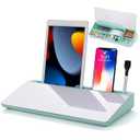 Glass Desktop Whiteboard, Dry Erase Board with Marker Holder, Computer Monitor Message Board and Desk Organizer for Home, Office and School Supplies (Mint Green)