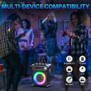 JYX Karaoke Machine, 2 Wireless Microphones, Portable Bluetooth 5.3 PA Speaker with Disco Lights, Smart TV Compatible, Upgraded Subwoofer, Bass Boost & Echo, TF/USB/AUX/FM, Home & Outdoor Party