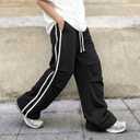 GINGTTO Mens Baggy Sweatpants Wide Leg Sweat Pants with Pockets Black XL (XL)