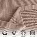 Great Bay Home 100% Cotton Blanket for Twin Size Bed | Lightweight and Breathable Waffle Weave Blankets for Summer & Spring | Versatile, Layering Pink Bed Blanket, Redwood, 90x66 inches