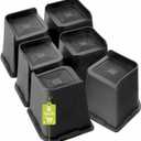 Yookwutar Bed Risers 2 inch, 3 inch, 4 inch, 6 inch, 8 inch Heavy Duty, Oversized Furniture Riser for Couch Sofa Table Chair Leg Frame Dorm, Support up to 6000 Lbs (Black 6 Pack, 6 inch)