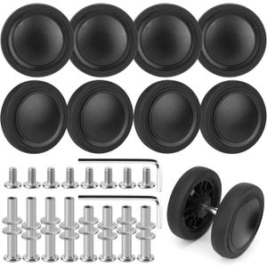 8 Pcs 60mm/2.36in Luggage Wheels Replacement, Smooth Swivel Spare Suitcase Wheels Replacement, Wear-Resistant Luggage Repair Parts Kit, V-A37