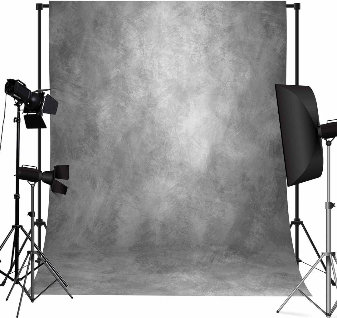 8x10ft Light Grey Backdrop Abstract Photography Backdrop for Professional Studio Backgrounds Gray Photo Backdrop Prop Portrait Photo Backdrops for Photoshoot Backdrop Curtains Rod Pocket on Top