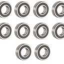 Donepart R12-2RS Bearings, 3/4 x 1-5/8 x 7/16 Inch Ball Bearing, High Speed Pre Lubricated, Double Sealed Bearings for Motor, Mini Bike, Wheels, Pool Pumps (10 Pack)