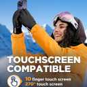 -10 Waterproof Winter Gloves Men, Touchscreen Fingers Snow Ski Gloves Women, 5-Layer Touch Screen Cold Weather Gloves (Large, Black)