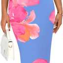 PRETTYGARDEN Women Summer Strapless Maxi Dress Bodycon Floral Sexy Long Wedding Guest Dress Formal Tube Mesh Cocktail Dresses (S)