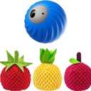 Zoomie 2.0, Zoomie Ball for Dogs, Smart Touch Interactive Dog Toy, Treat Dispensing Puzzle Toy, Automatic Rolling Feeder, USB Rechargeable, Dual Modes with Fruit Cover (Blue,Mix)