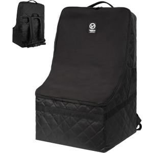 V VOLKGO Extra Padded Car Seat Travel Bag for Airplane, Heavy Duty Car Seat Bags for Air Travel Large Durable Carseat Carrier Bag, Airport Gate Check Bag with Padded Shoulder Strap