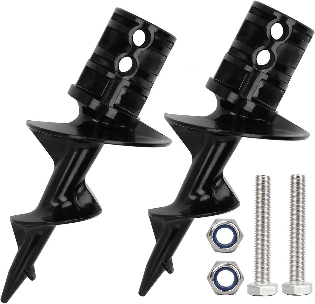 MATINA Dock Pole Auger for Aluminum Dock Pole, Dock Post Auger, Dock Auger for Making Floating Dock Hardware with Stainless Steel Bolts and Nuts for 2" O.D. Tubing Anchor or Dock Post, 2 Pack