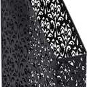 EasyAPG Black Magazine File Holder Vertical File Organizer for Desk Paper Organizer for Legal Size Folders Metal Document Binder Holder Rack for Home Office (pack of 1)