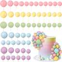 56 PCS Colorful Ball Shaped Cake Topper Pearl Picks for Cupcake Insert, Birthday Party, Wedding Decoration Supplies (Pink, Yellow, Blue, Purple, Green)