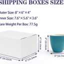 40 Pack Small Shipping Boxes 8x6x4 Inches, White Corrugated Cardboard Mailing Box for Shipping, Packing, Business