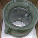 SHMILMH Glass Flower Vase with Handle – 8 Inches Rustic Imitation Ceramic Vase for Flowers, Vintage White Green Centerpiece Decor for Farmhouse, Modern Home, Table & Holiday Decorations