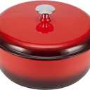 Amazon Basics Enameled Cast Iron Dutch Oven Pot with Lid, Round, Dual Handles, Heavy-Duty, Oven Safe for Stews, Roasting, Baking, 6-Quart, Red
