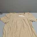 Dokotoo Women's Hollow Pleated Short Sleeves Square Neck Casual Loose Solid Color Knit T Shirts Tops Blouses XL