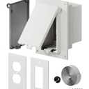 Recessed Outlet Box, DBVR1W-1 Low Profile Exterior Electrical Outlet Box for New Vinyl Siding, Enclosed Weatherproof Outdoor Outlet Box with 2 Covers-Clear & White, Vertical, 1-Gang
