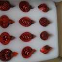 Glass Christmas Ball Antiqued Ornaments Holiday Decor Red Color Small Series(12 Pieces)