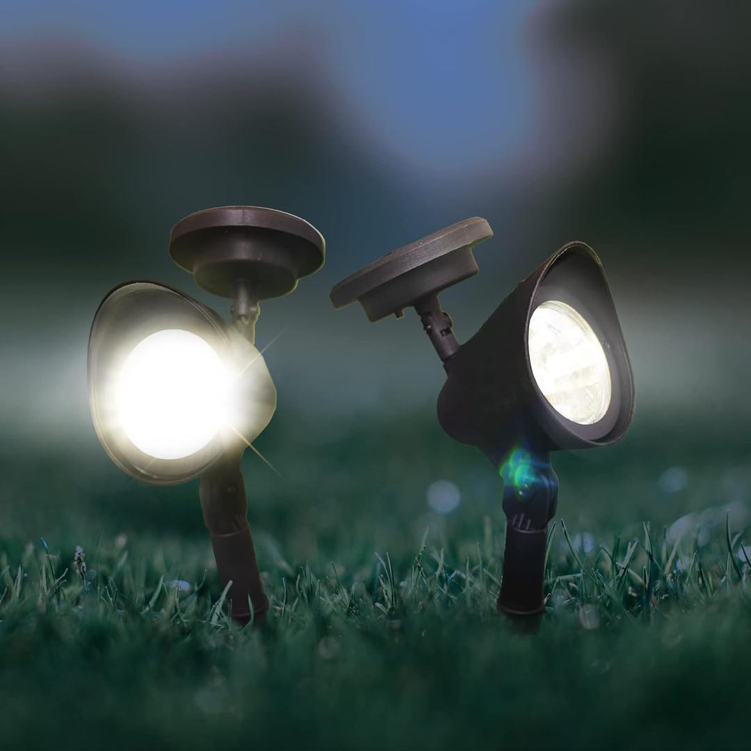 Crosslight Outdoor Solar White LED Weatherproof Spot Light for Gardens, Walkways, Patios and Yards, 1-Pack