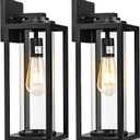 FILIYANO 20inch Dusk to Dawn Outdoor Wall Light Fixtures - 2 Packs Large Exterior Waterproof Lighting, Modern Porch Sconces Wall Mounted Lighting, Industrial Black Outside Lantern for Front Door, Dusk to Dawn Sensor-20inch