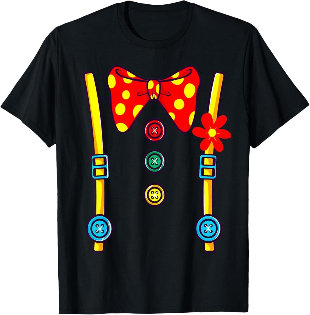Clown Costume Circus Birthday Party Halloween Men Women Kids T-Shirt