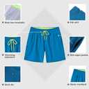 SILKWORLD Men's Swim Trunks Quick Dry Beach Shorts with Pockets (Mq18_zip_nordic Blue)