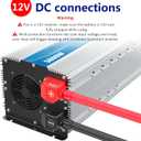 5000Watt Power Inverter ETL UL458 Listed Inverter 5000 W Converts 12V to 120 Vac with 40 Amps Hardwire Terminal and 4 AC Sockets Plus 30FT Wired Remote for Off Grid Solar System Truck RVs Emergency