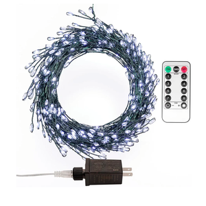 Firecracker Fairy Lights,20FT 200Leds Waterproof Twinkle Lights Plug in,8 Modes Remote String Light for Indoor Outdoor Christmas Wedding Birthday Patio Garden Decor,Green Wire,Cool White