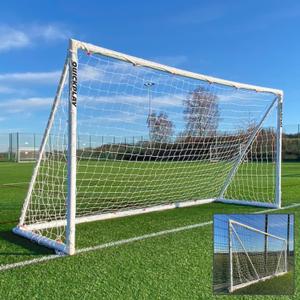 QUICKPLAY Q-Fold Soccer Goal | 30-Second Folding Design for Easy Setup | Portable & Weatherproof uPVC Soccer Goal for Backyard | Durable Post for Adults & Kids