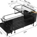Runnatal Large Dish Drying Rack with Drainboard Set, Stainless Steel Detachable 2-in-1 Large-Capacity 2-Tier Over The Sink Anti-Rust Dish Rack and Dish Drainer for Kitchen Counter