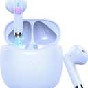 Wireless Earbuds, Bluetooth 5.4 Earbuds Stereo Bass, Bluetooth Headphones in Ear Noise Cancelling Mic, Earphones IP7 Waterproof Sports, 32H Playtime USB C Charging Case Purple Ear Buds for Android iOS, Glossy Purple