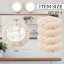 Bar Stool Covers Set of 4, Stool Covers Round with Elastic Band Pad, Soft Stool Seat Covers, Nonslip and Washable, 12 Inch, Beige