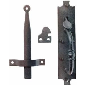 Renovators Supply Manufacturing Black Cast Iron Norfolk Thumb Door Latch Colonial Style with Mounting Hardware