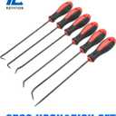 ROTATION Extra Long Precision Hook and Pick Set, 6-Piece Set, Chrome Vanadium Steel Shaft, for Remove Hoses and Gaskets, Auto and Electronics Maintenance Tools