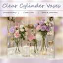 24pcs Glass Cylinder Vases for Centerpieces,Clear Flower Vases for Wedding Decorations and Indoor Home Decor, Hurricane Candle Holder for Table Shelf, Party