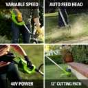 Greenworks 40V 12-Inch Cordless String Trimmer, Battery and Charger Not Included, BST4000