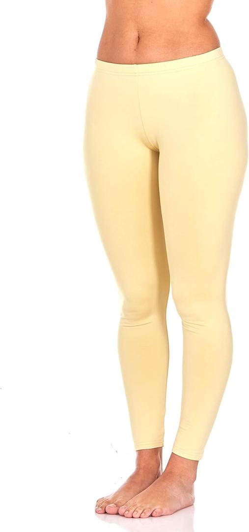 Thermajane Long Johns for Women - Thermal Leggings for Women, Fleece Lined Thermal Underwear Bottoms (2X-Small, Nude) (Yellow)