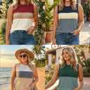 DOLNINE Plus Size Tank Tops for Women Summer Sleeveless Color Block Shirts Casual Fashion Ribbed Knit Blouses Loose Fit Tunic (Black, XL)