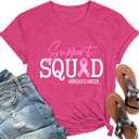 Breast Cancer Shirts Women Pink Ribbon Heart Tshirt Breast Cancer Awareness Tops (Pink, M)