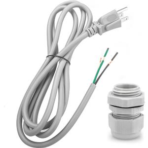 6Ft 3 Prong Power Cord Kit for RadonAway Radon Fans and Spruce Dryer Boost Fans, 18 Gauge Power Cord Also for Small Power Tools