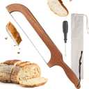 Sourdough Bread Knife,Bread Bow, 15.7'' Serrated Bread Knife for Homemade Bread with Reliable Sourdough Crafting, Ergonomic Handler, Premium Sharpness Blade (Original Wood)
