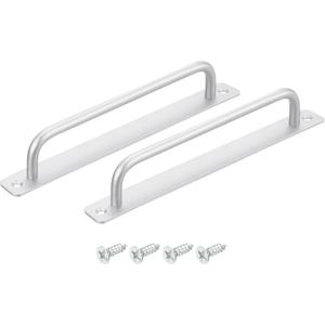 uxcell 2Pcs Barn Door Handles, 224mm / 9 Inch Hole Center Sliding Gate Door Pull Handle Aluminum Alloy Cabinet Handles with Base and Screws for Kitchen Bathroom Wardrobe Closet (Silver)