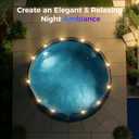 BITIWEND Solar Pool Lights for Above Ground Pools, Strap-on Pool Frame Lights with Adjustable Straps (Max 2.3"), Waterproof Dusk to Dawn Warm White LED Lights, 6Pack