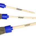 VIKING Car Detailing Brush Set for Car Cleaning Kit, Super-Soft Bristles for Exterior Detail, Includes Small, Medium, and Large Diameter Brush Heads, 3 Pack, Blue