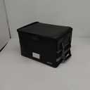 ENGPOW File Box with Lock,Fireproof Document Box with ZipperPockets,Collapsible File Organizer Filing Storage Cabinet with Handle,Portable Home Office Safe for Hanging Letter/Legal Folder,Black